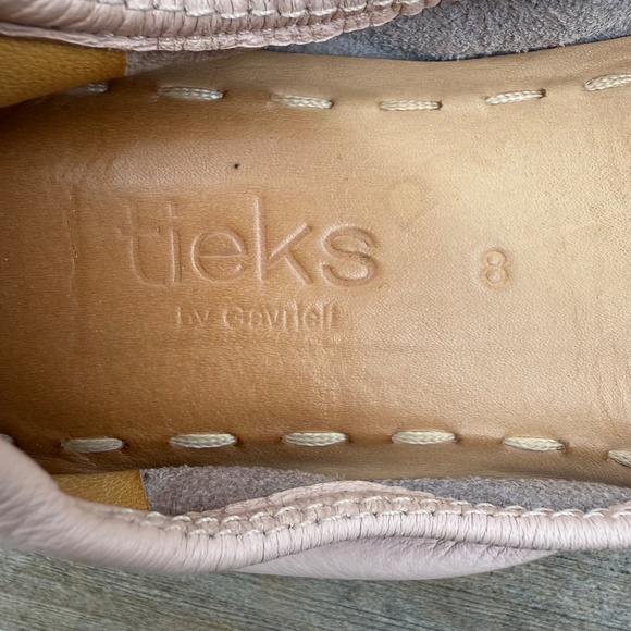 Tieks by Gavrieli Ballet Flats Pale Pink Leather Teal Sole Size 8 - Picture 10 of 11